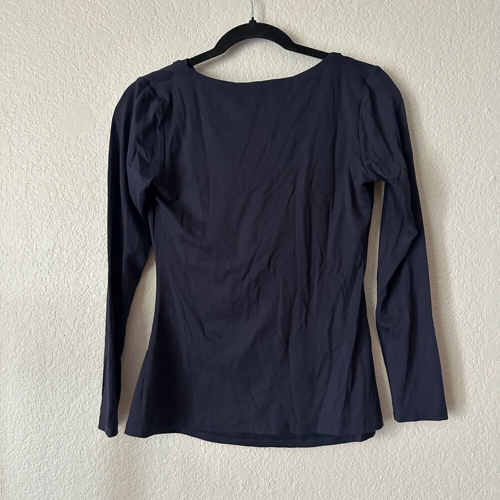 Susana Monaco Long Sleeve Cowl Neck Top in Midnight Size Small NWT - Picture 3 of 6